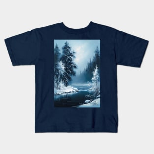 Winter Wonderland- Oil Paint Kids T-Shirt